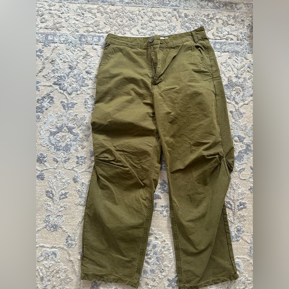 Zara, cargo jeans, green